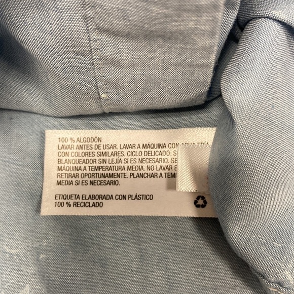 Cat & jack stegosaurus light blue button down short sleeve small 6/7 - Picture 5 of 6